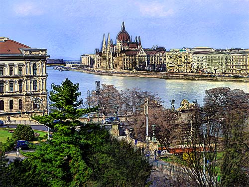Budapest Danube and Parliament