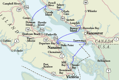 BC FERRIES MAIN ROUTES